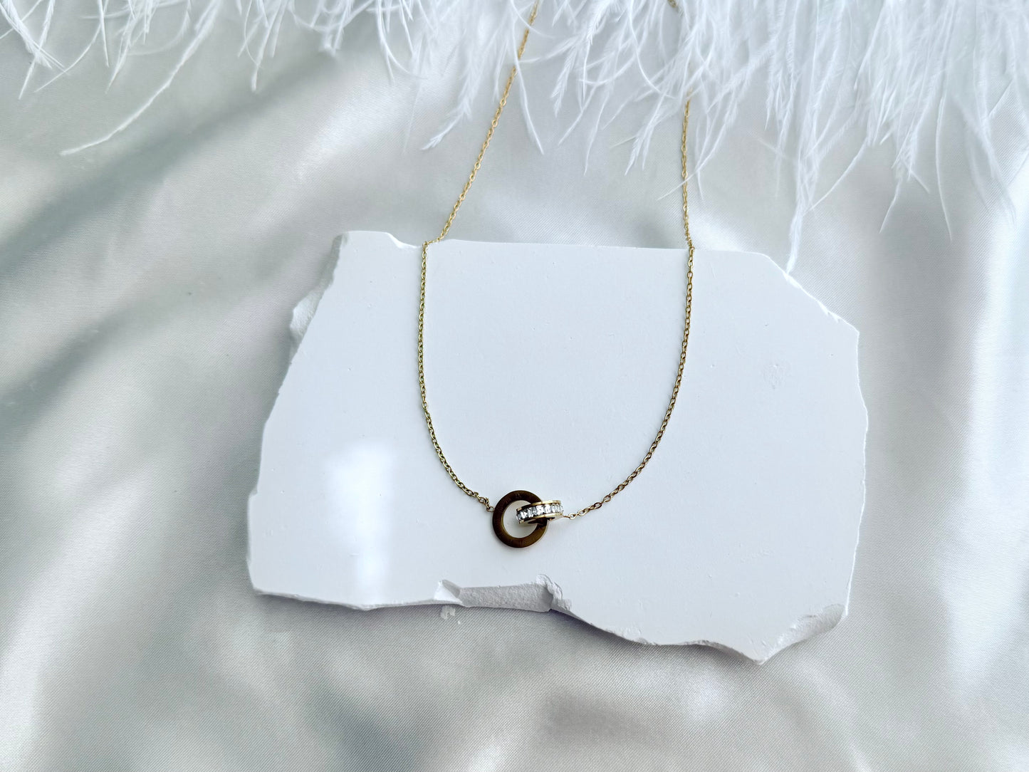 Roman numeral linked Gold necklace