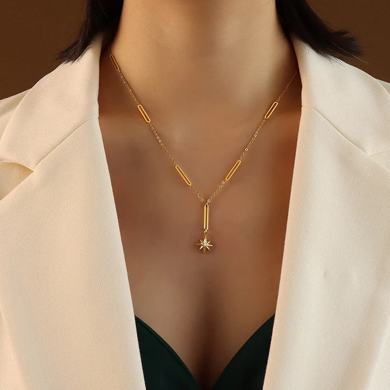 Star drop necklace
