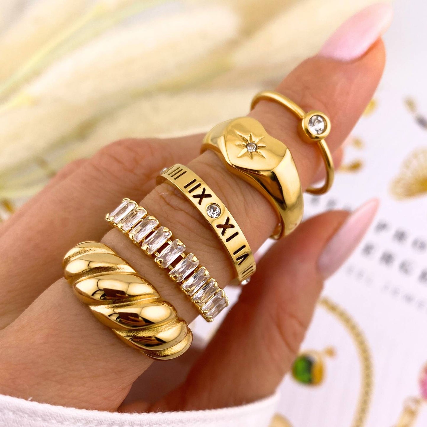 Chunky heart ring -gold
