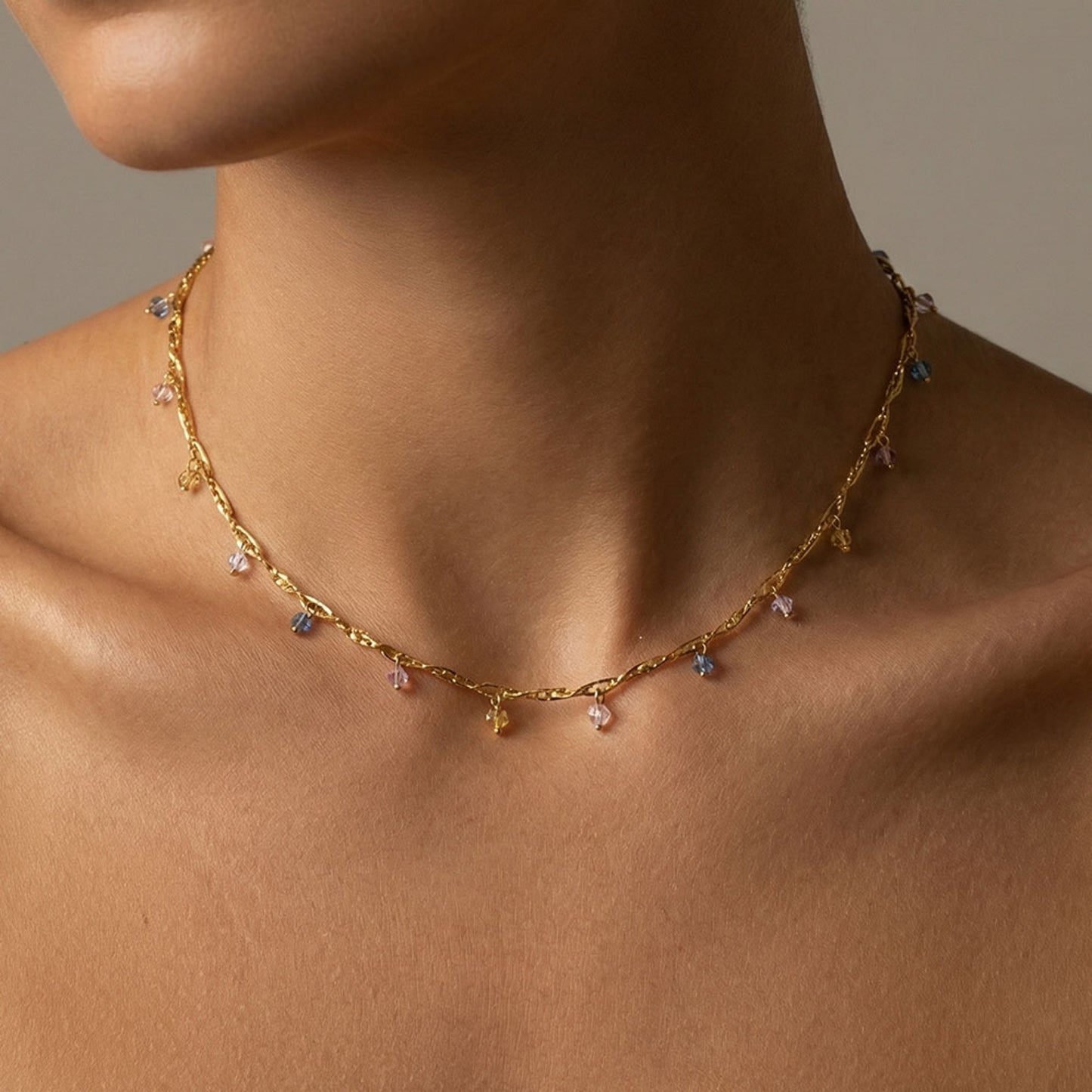 Delicate coloured gem necklace