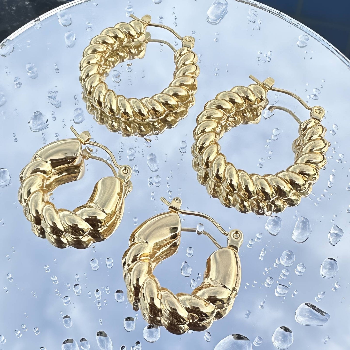 Roman goddess hoop earrings