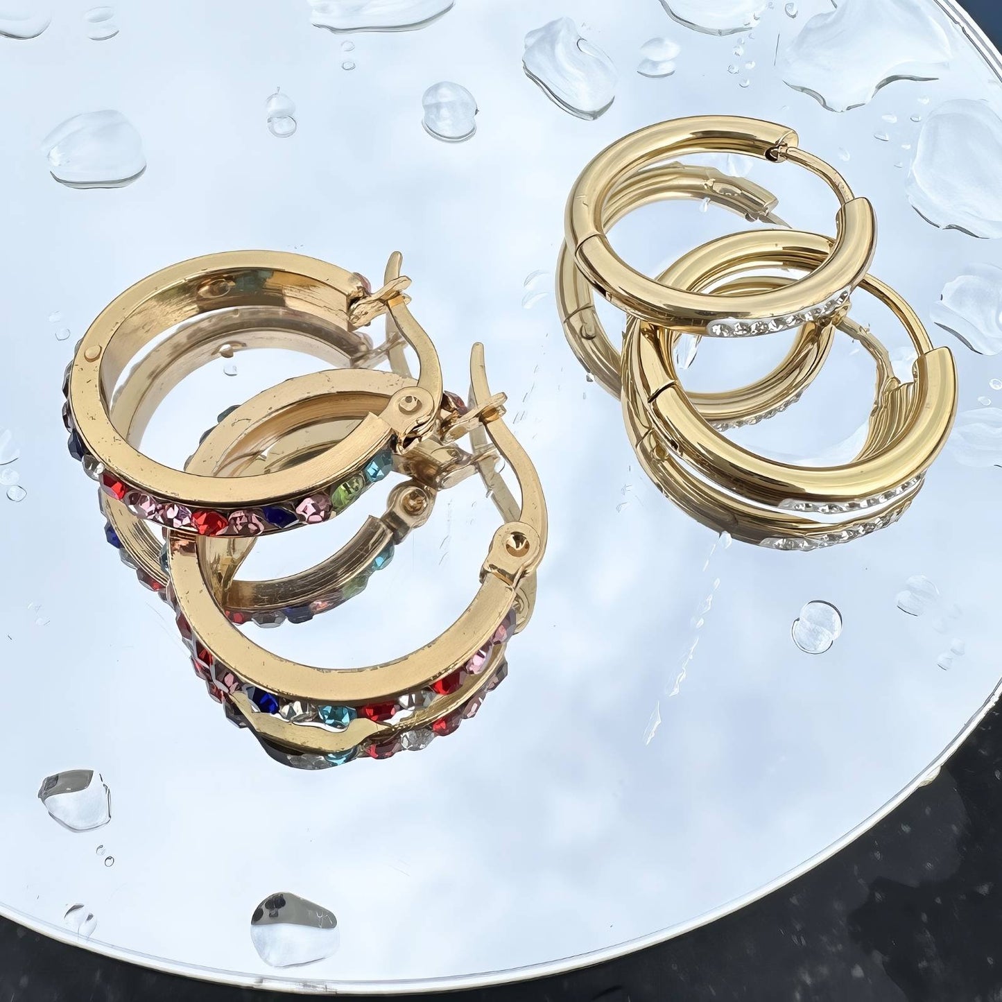 Mini Diamonte huggie earrings
