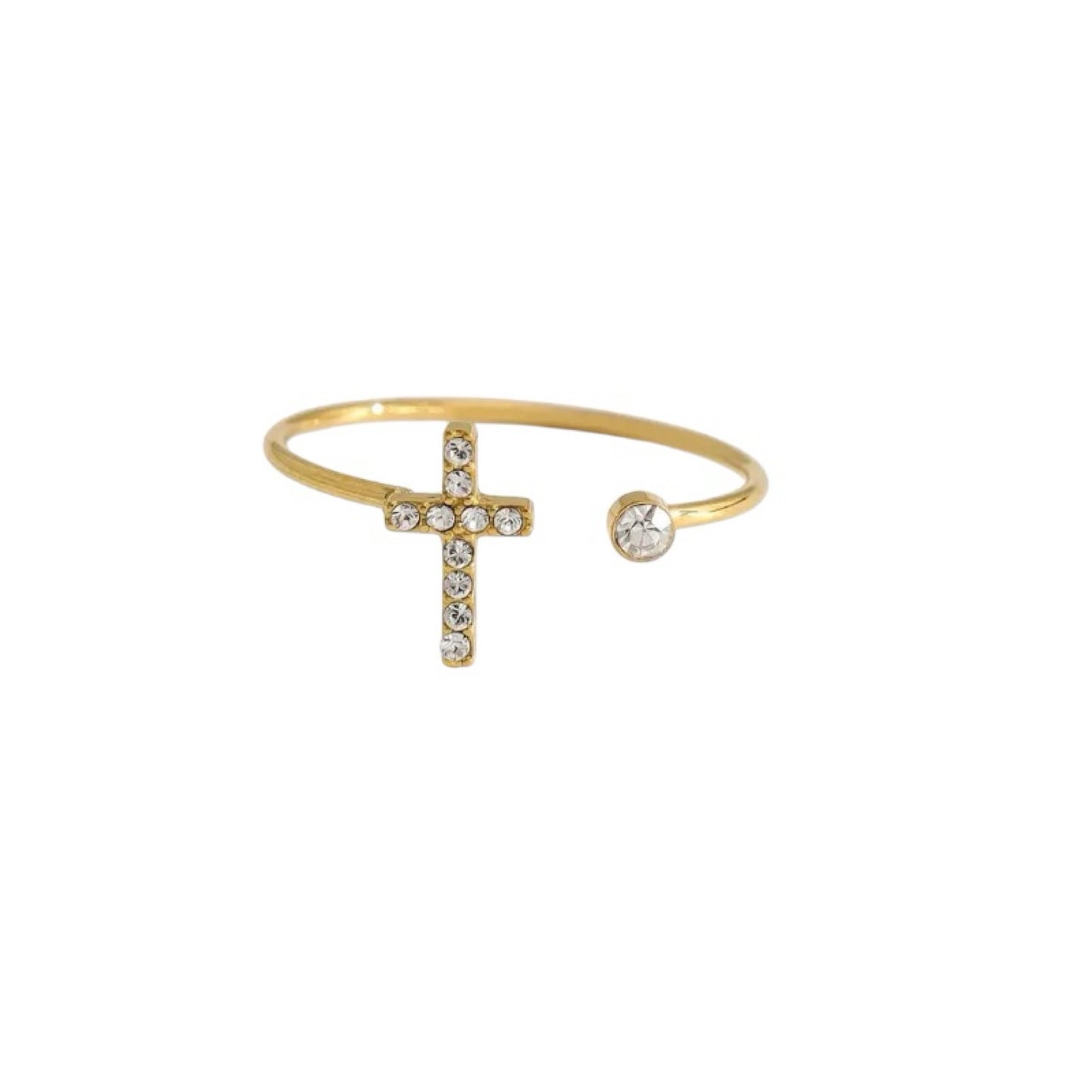 Mini cross ring gold