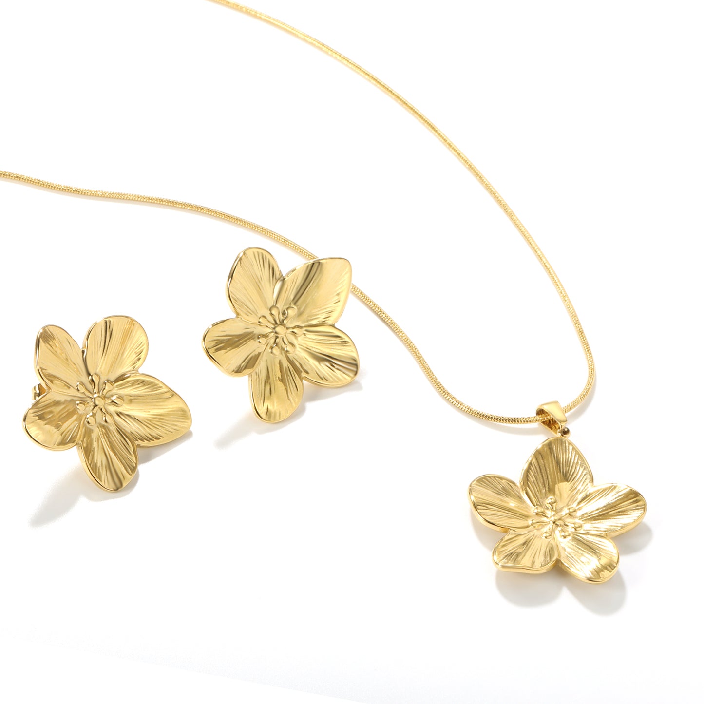 Hibiscus Earrings Gold