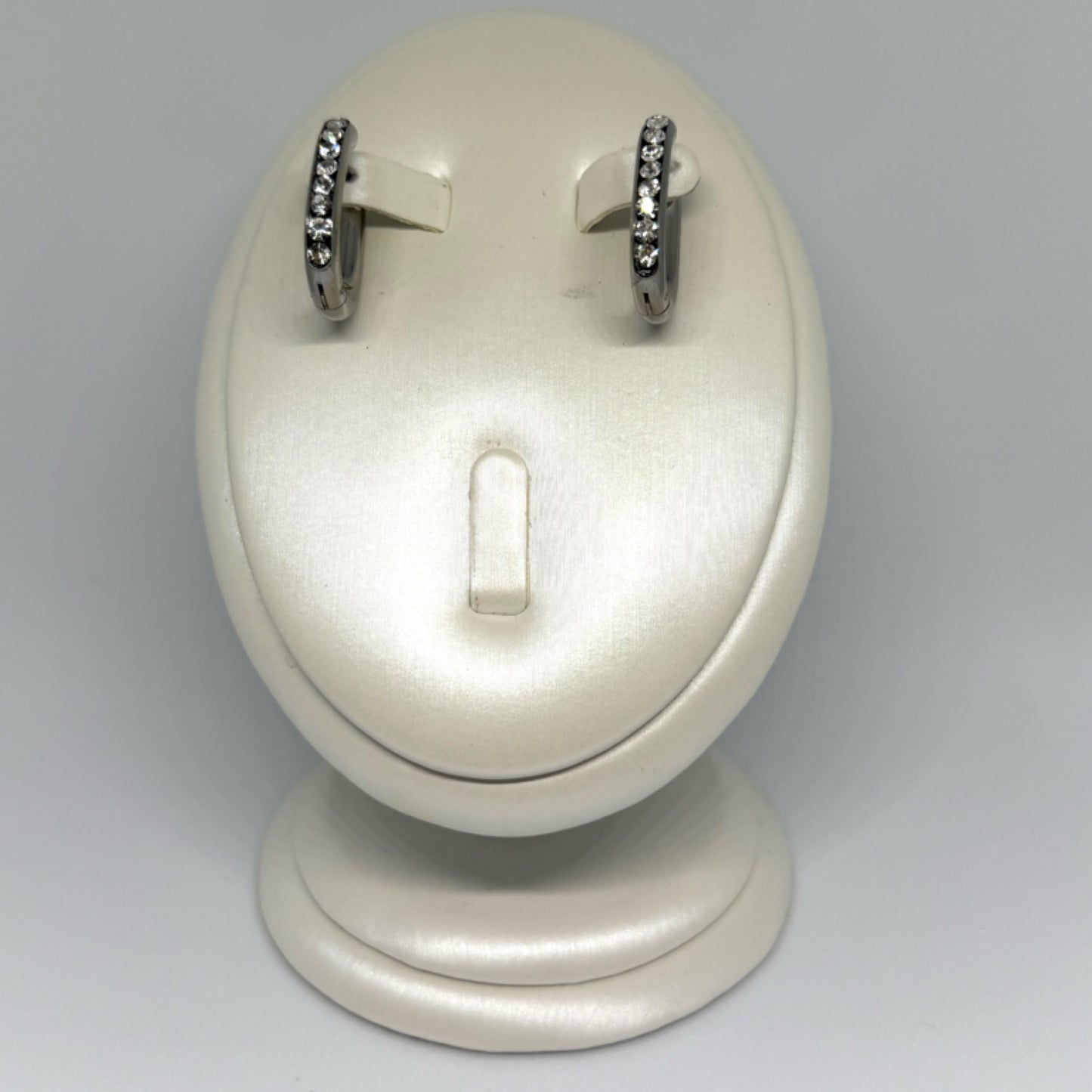 Rectangle hoop earrings silver