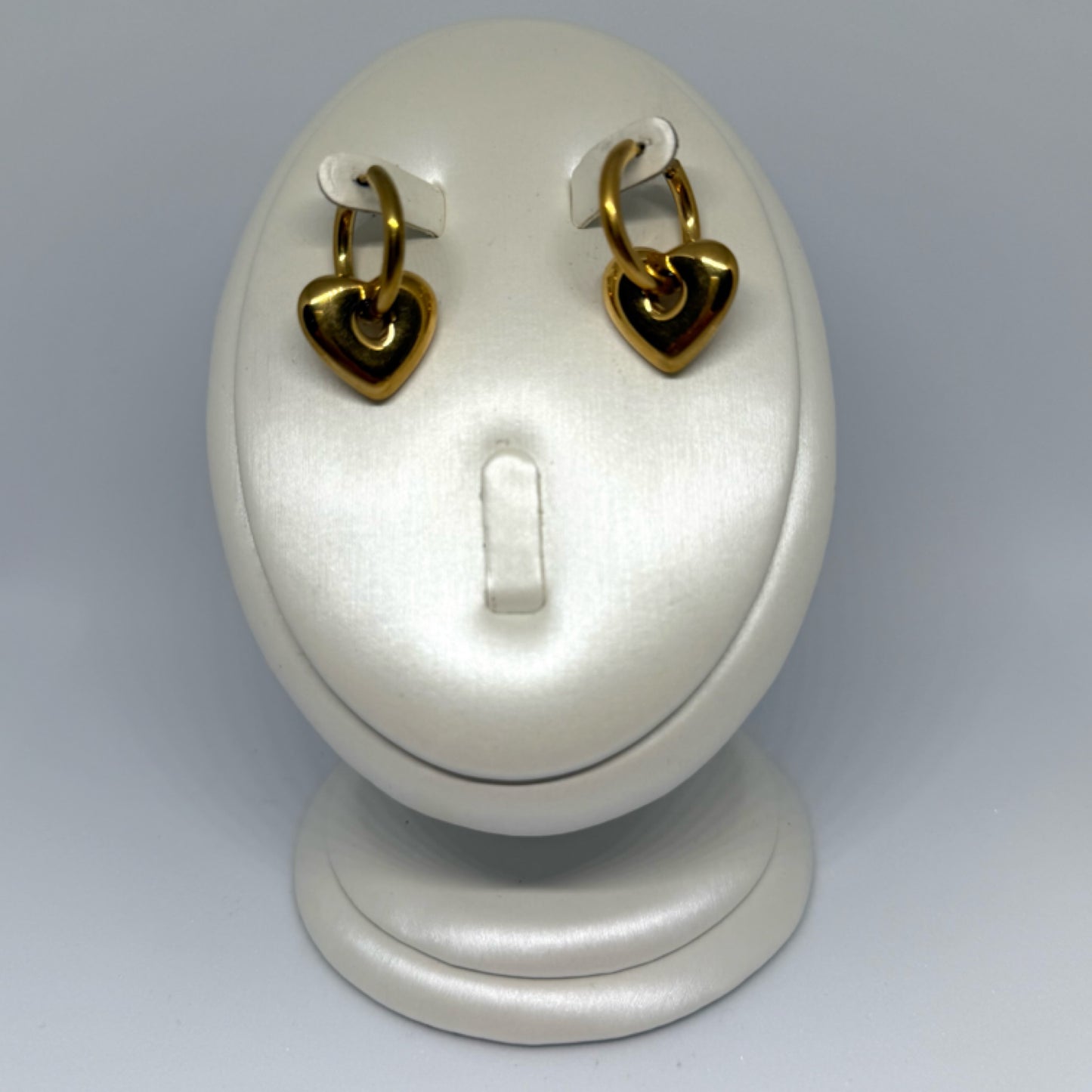 Chunky puffy heart earrings gold