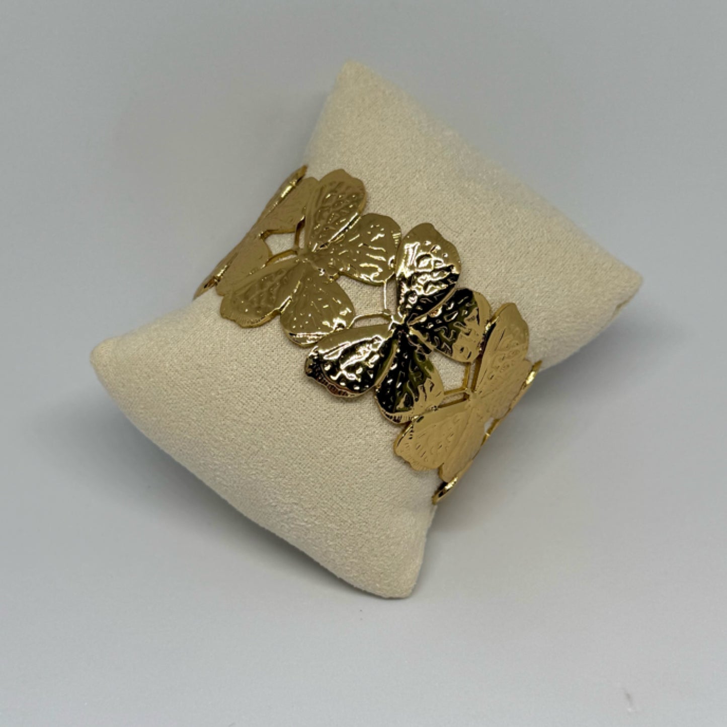 Butterfly gold bangle cuff