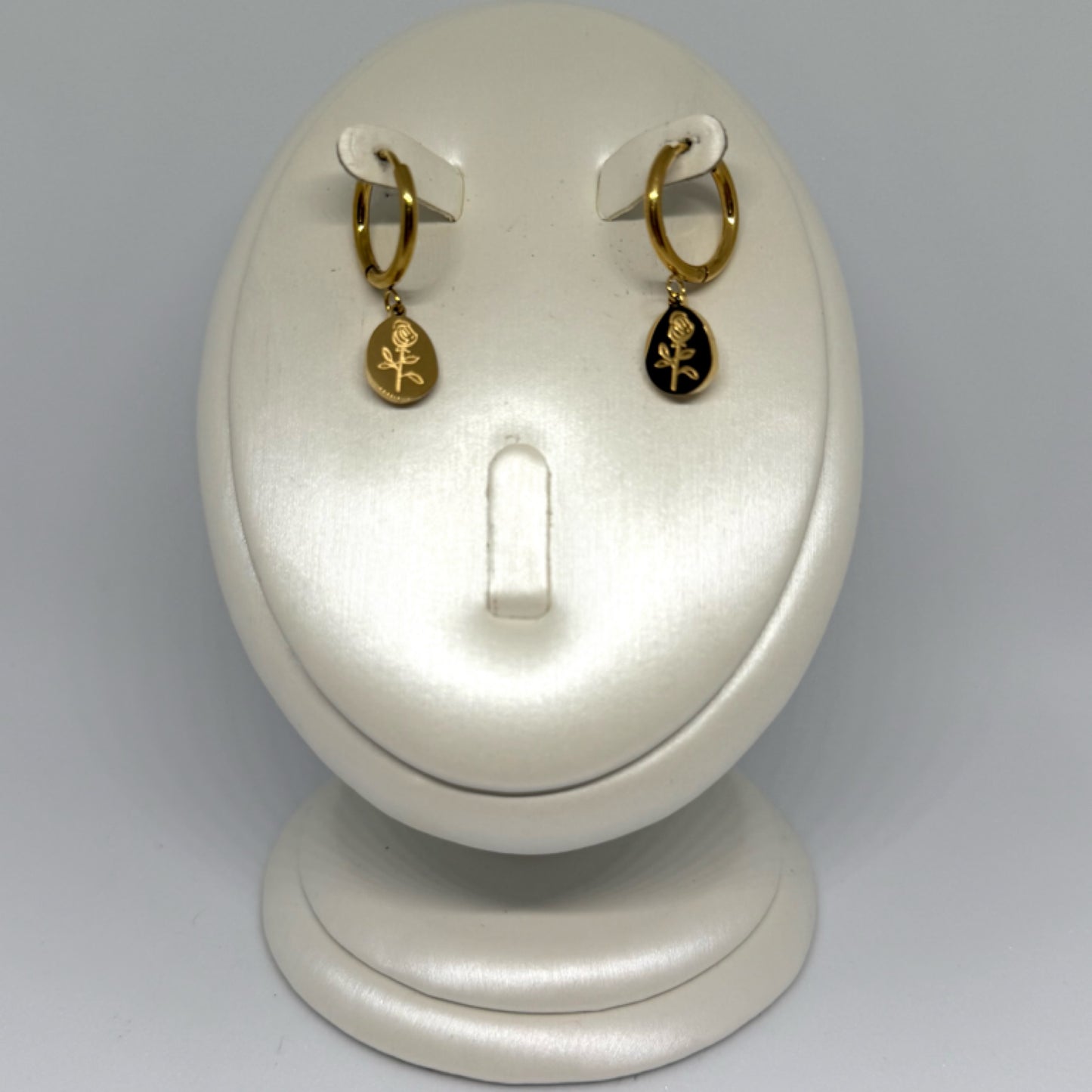 Rose pendant earrings