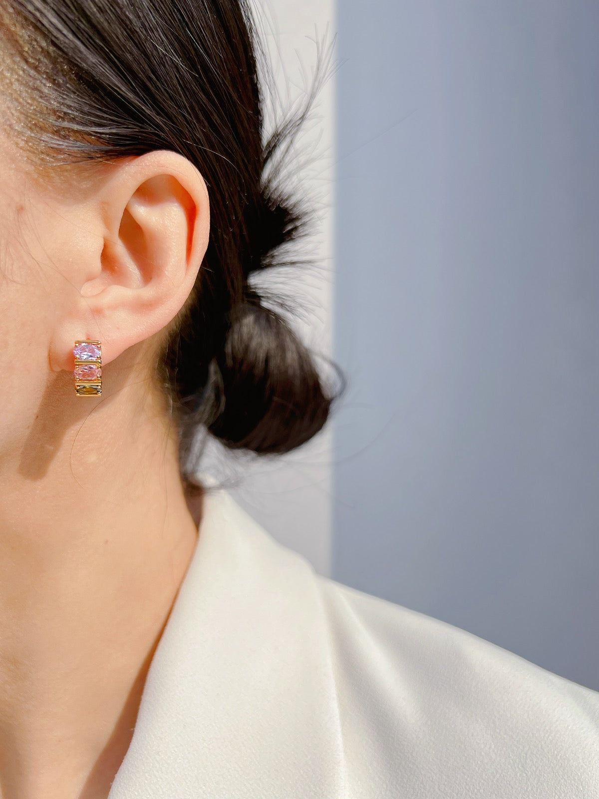 Tri colour earrings