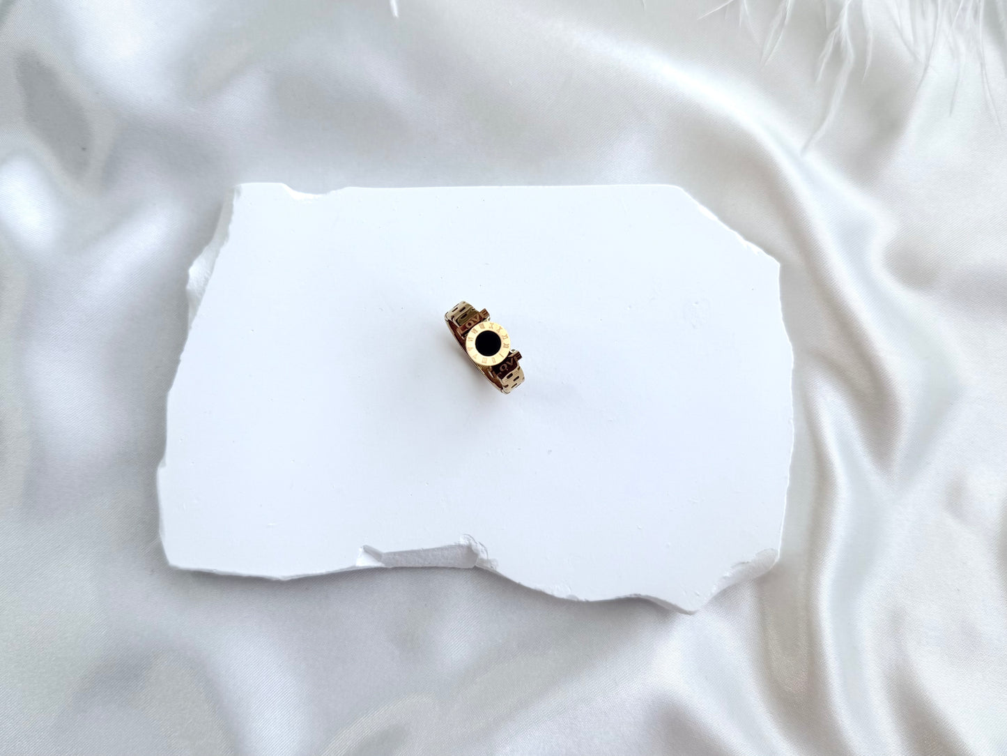 Love roman numeral ring