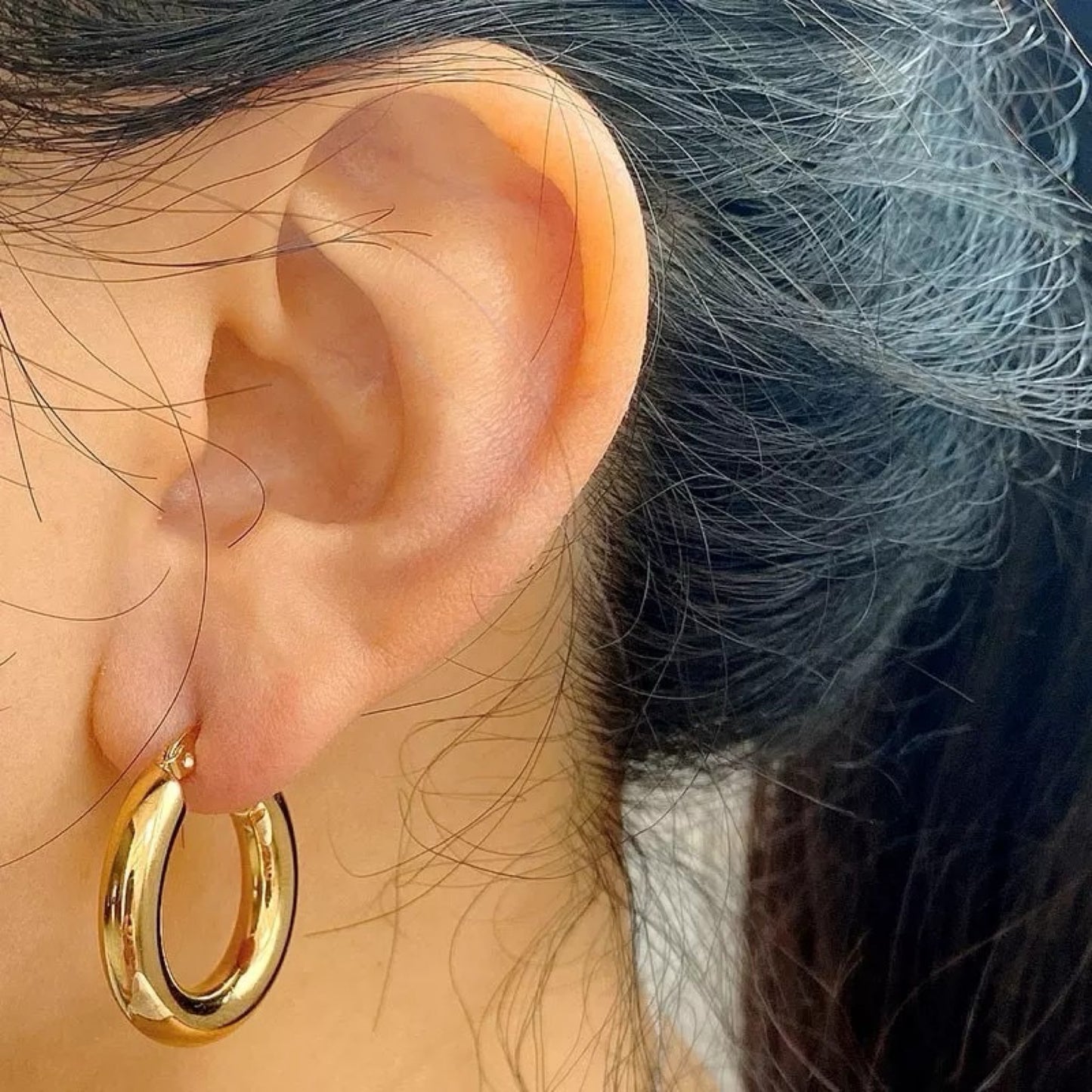 Chunky Hoop earrings gold