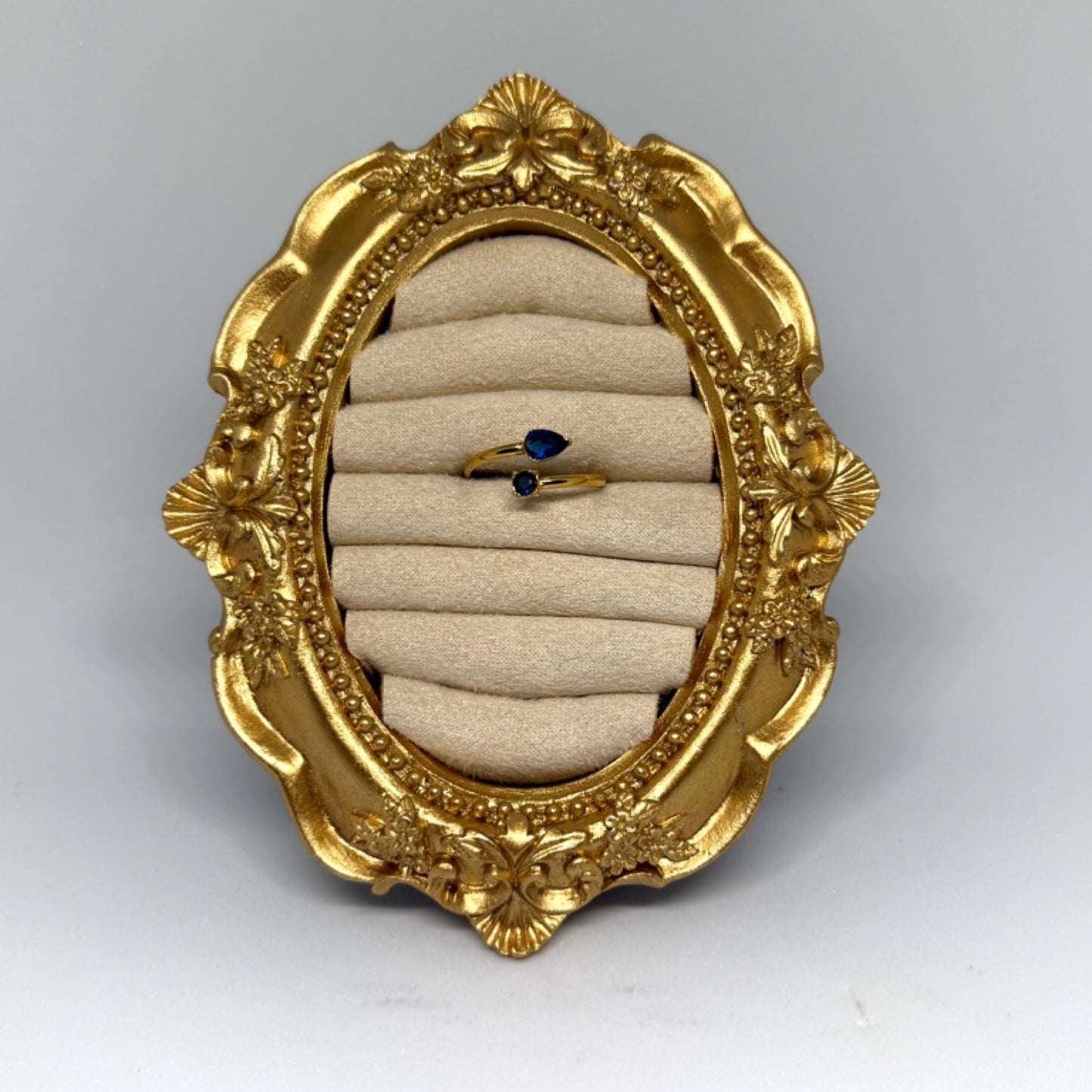 Blue wrap diamond ring