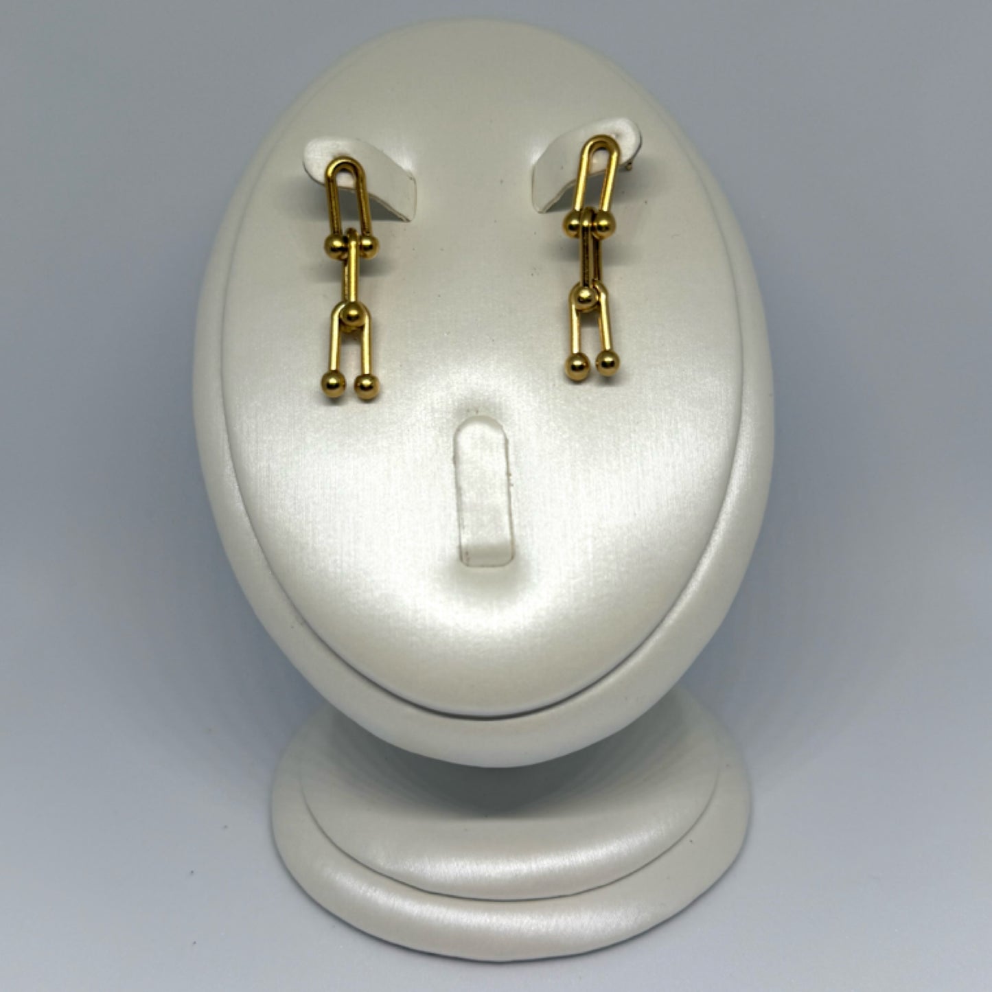 Drop link drop earrings gold