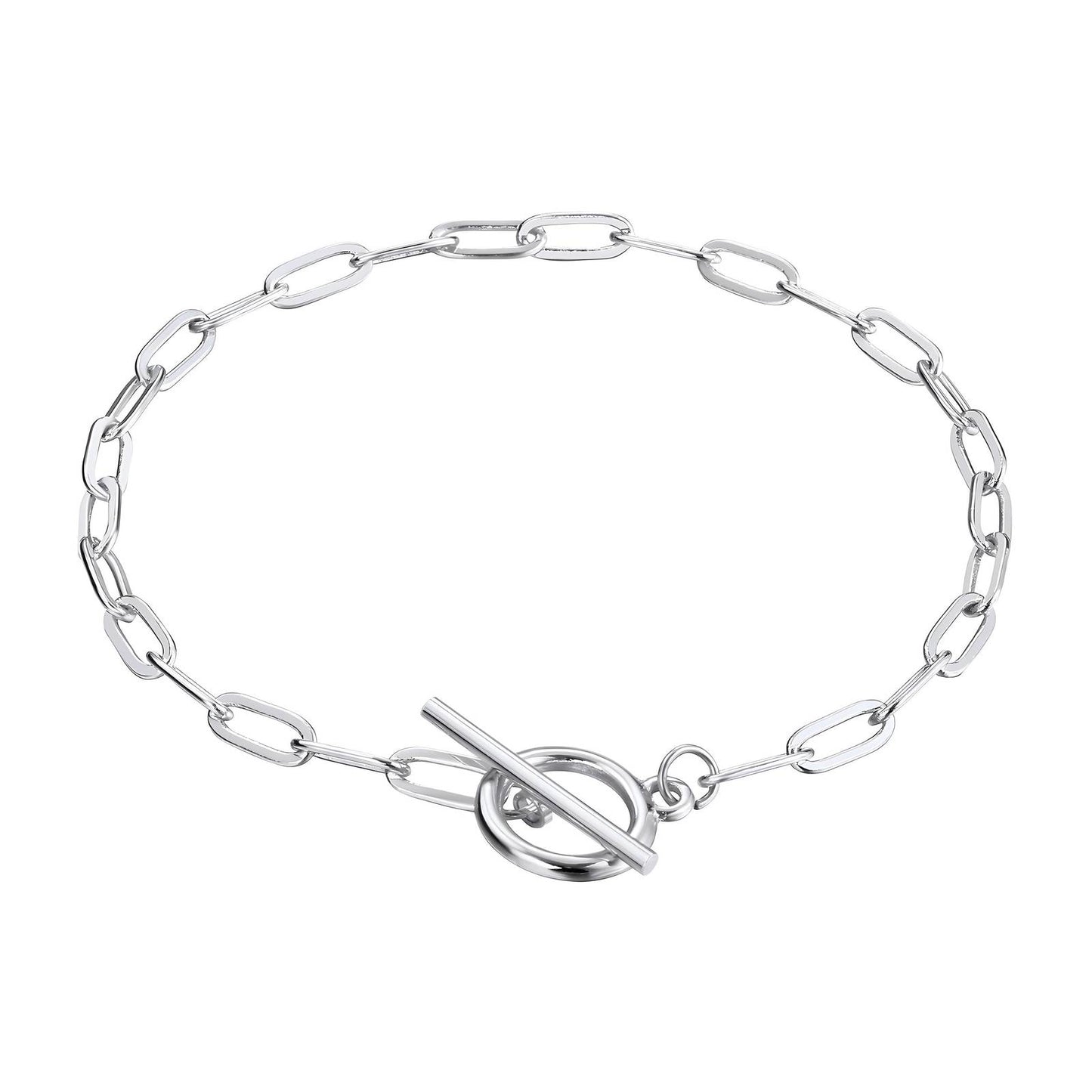 Silver fob chain bracelet