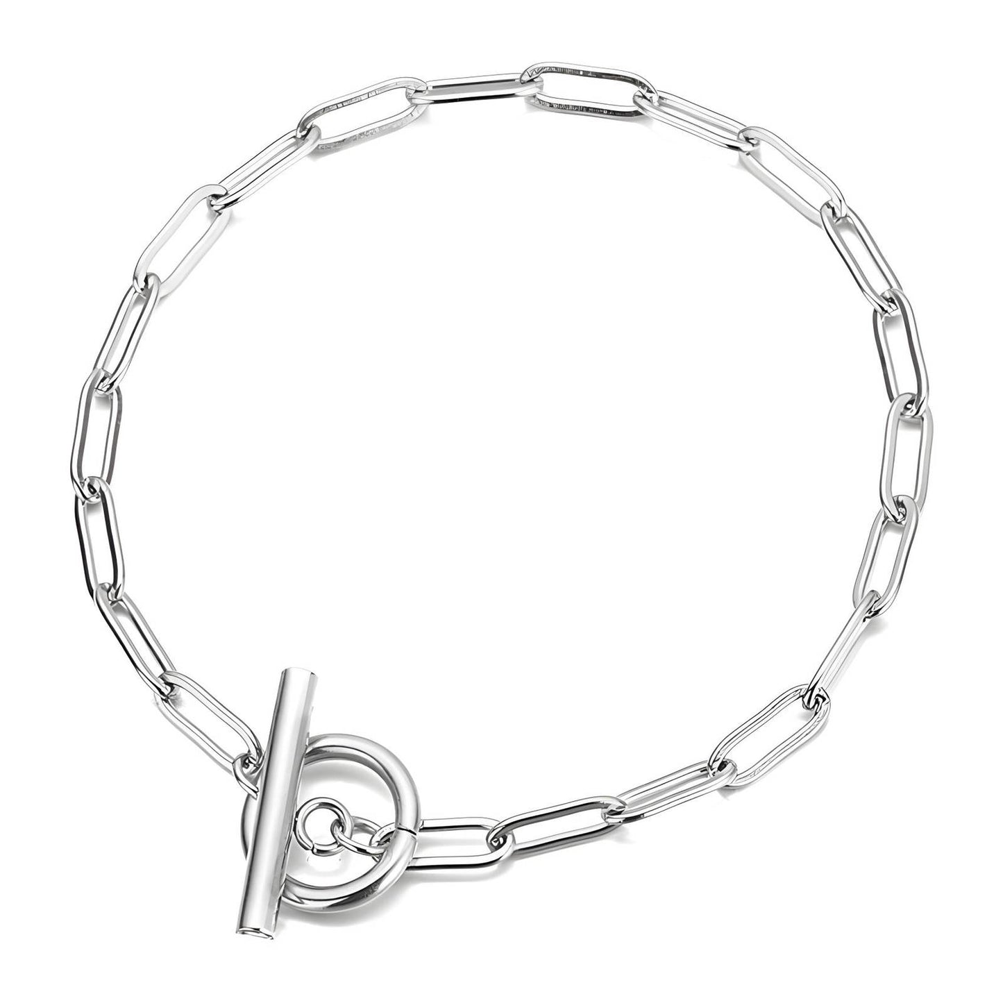 Silver fob chain bracelet