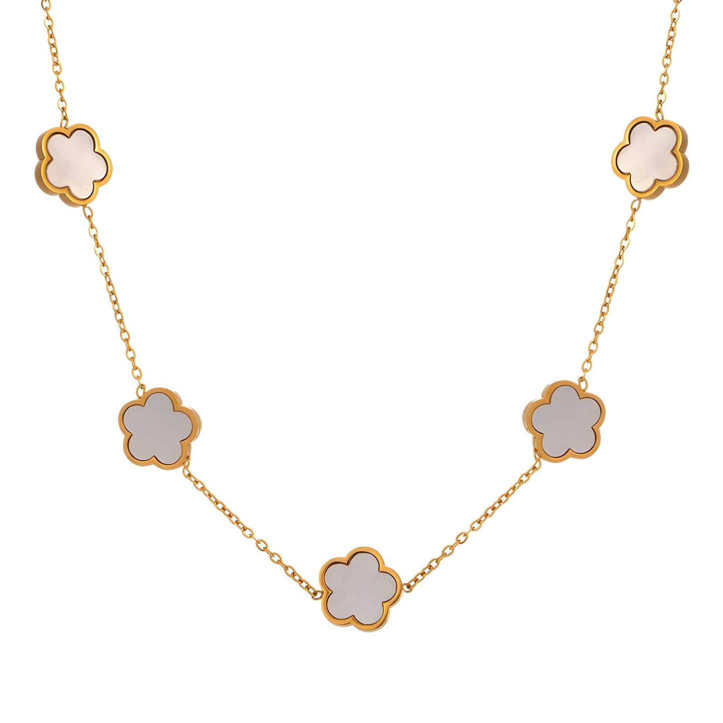 Flower necklace white