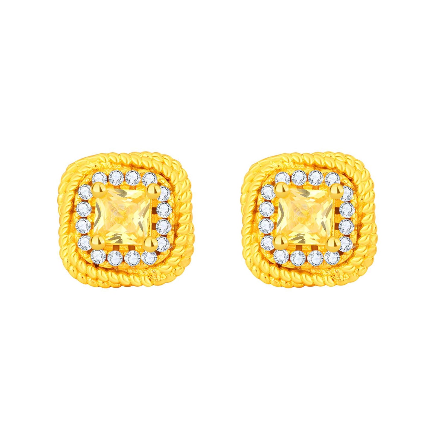 Yellow Diamonte stud