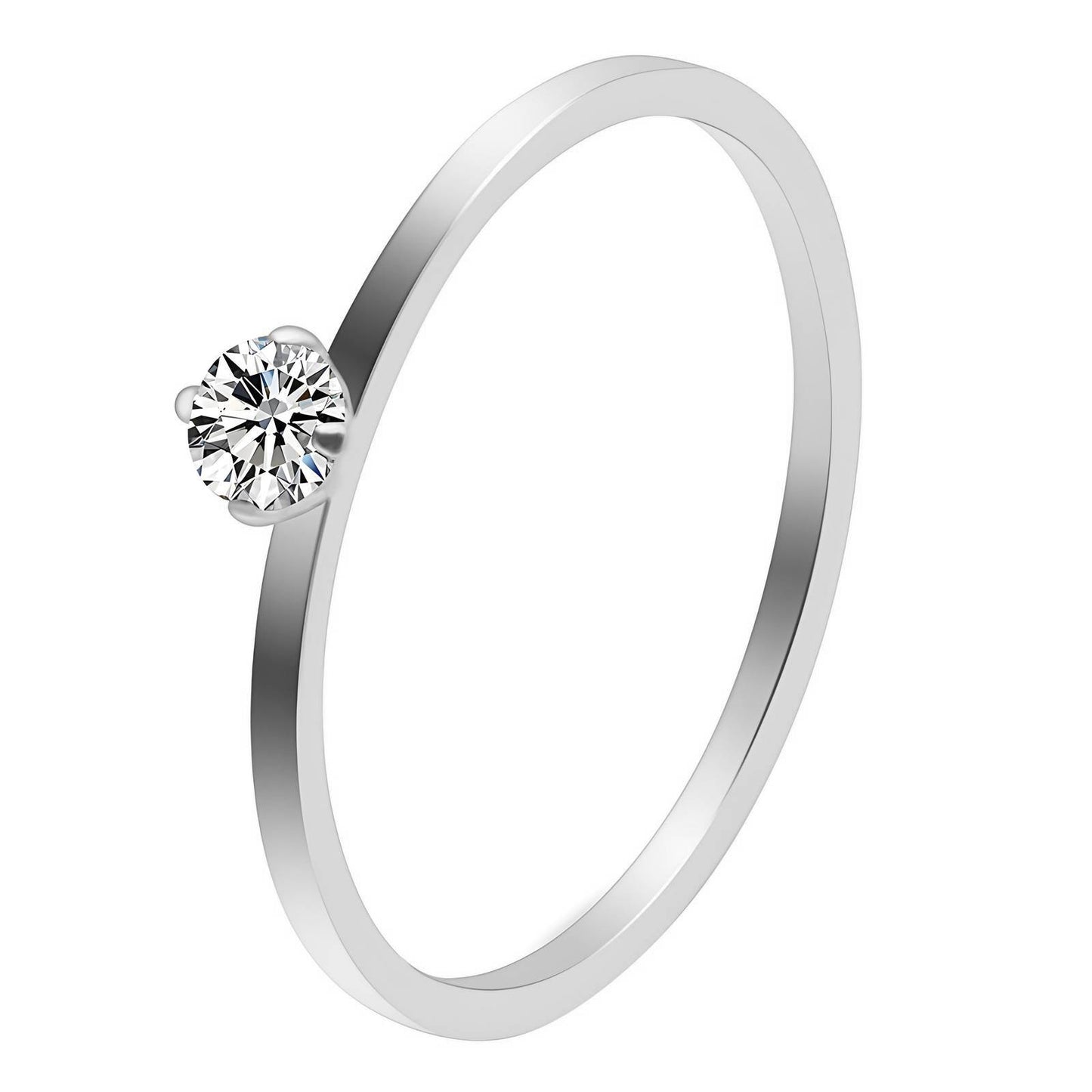 Single diamonte ring-silver