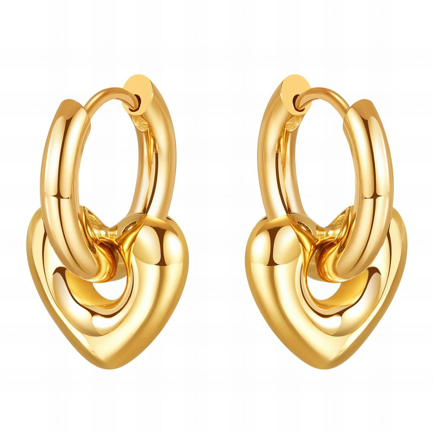 Chunky puffy heart earrings