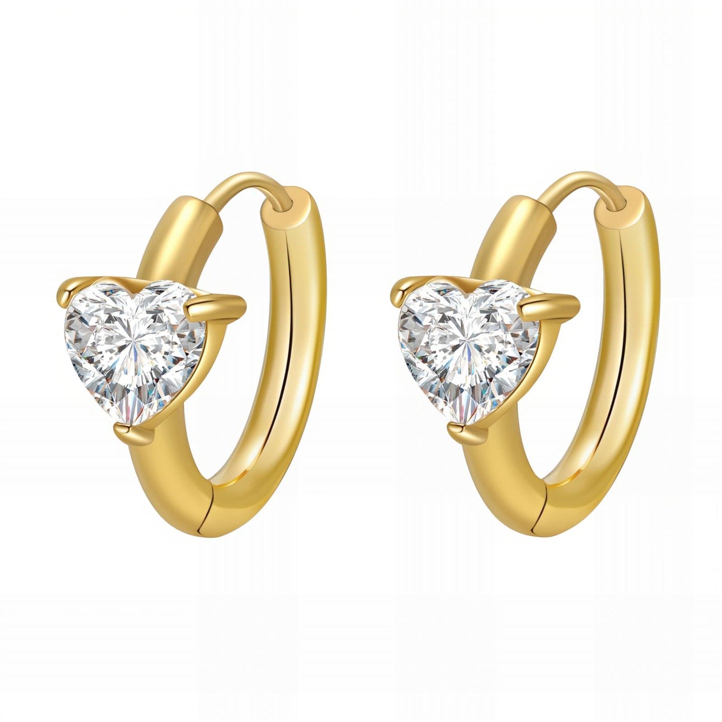 Heart huggie earrings