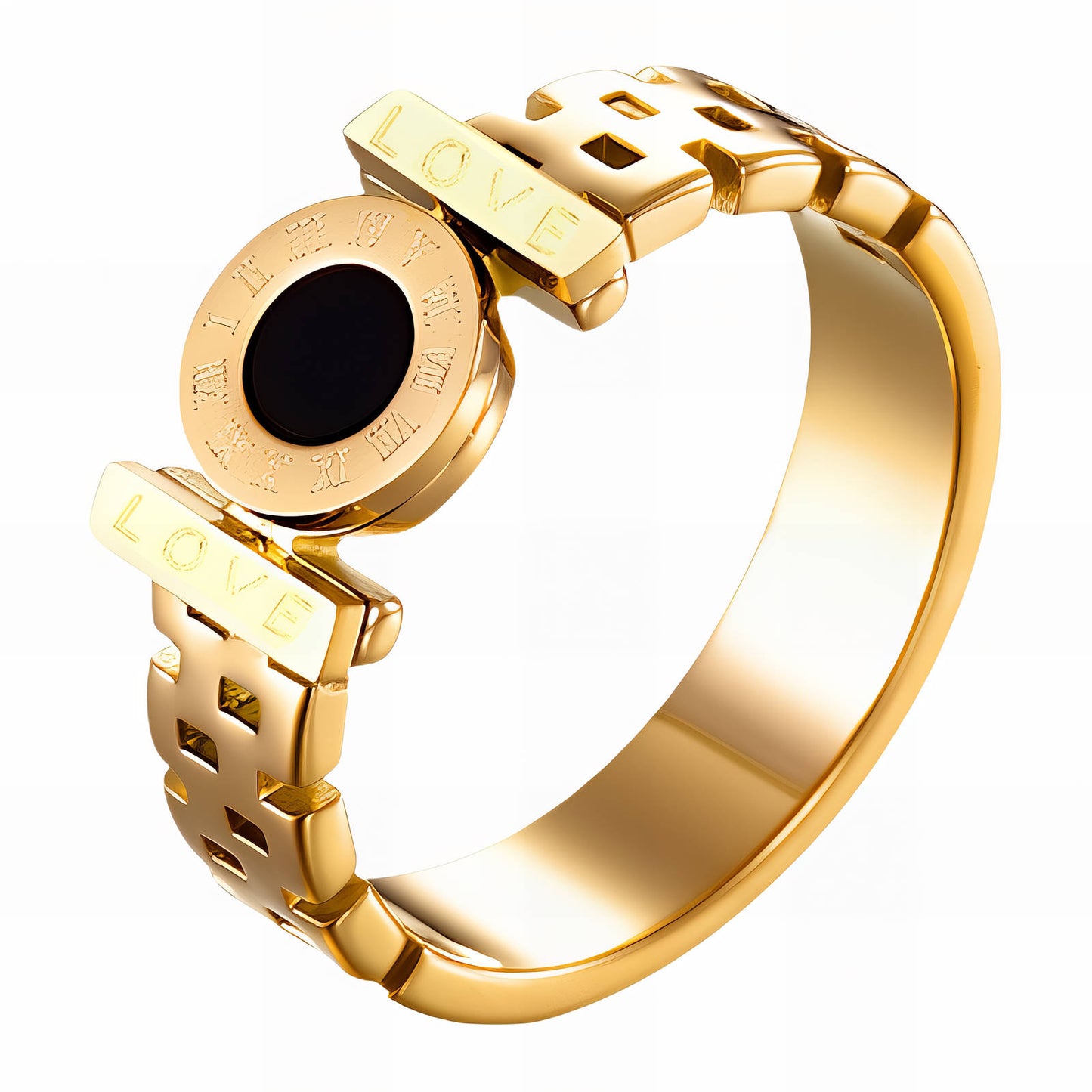 Love roman numeral ring