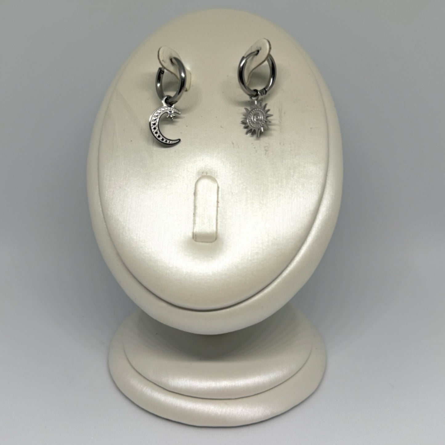 Silver sun & moon drop earrings silver