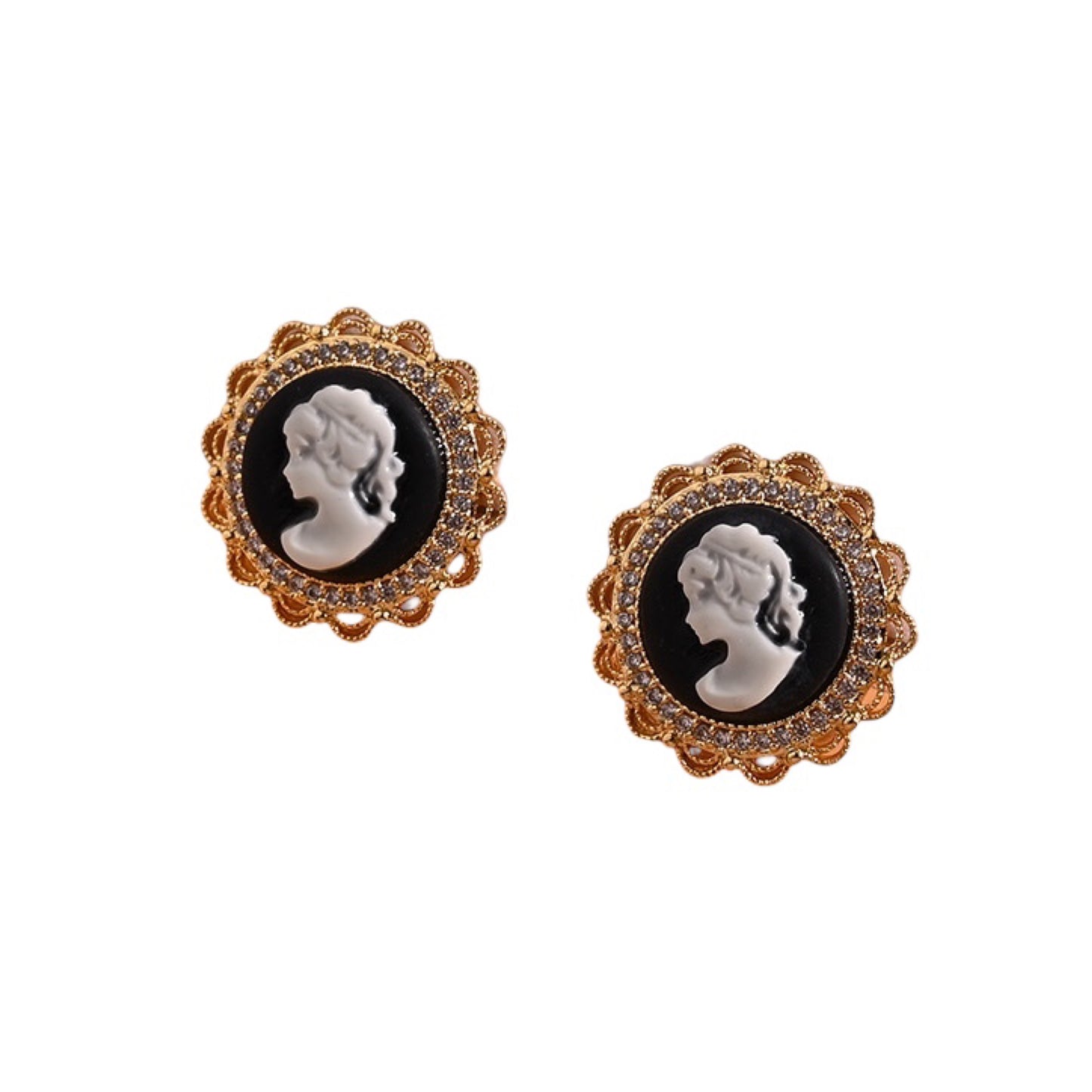 Vintage Queen stud earrings