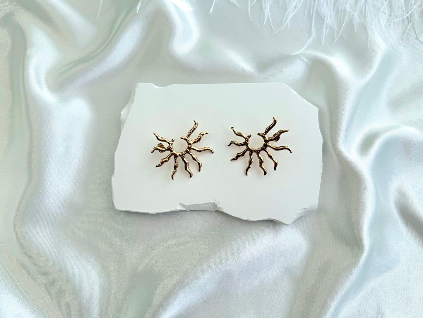 Sun statement stud earrings