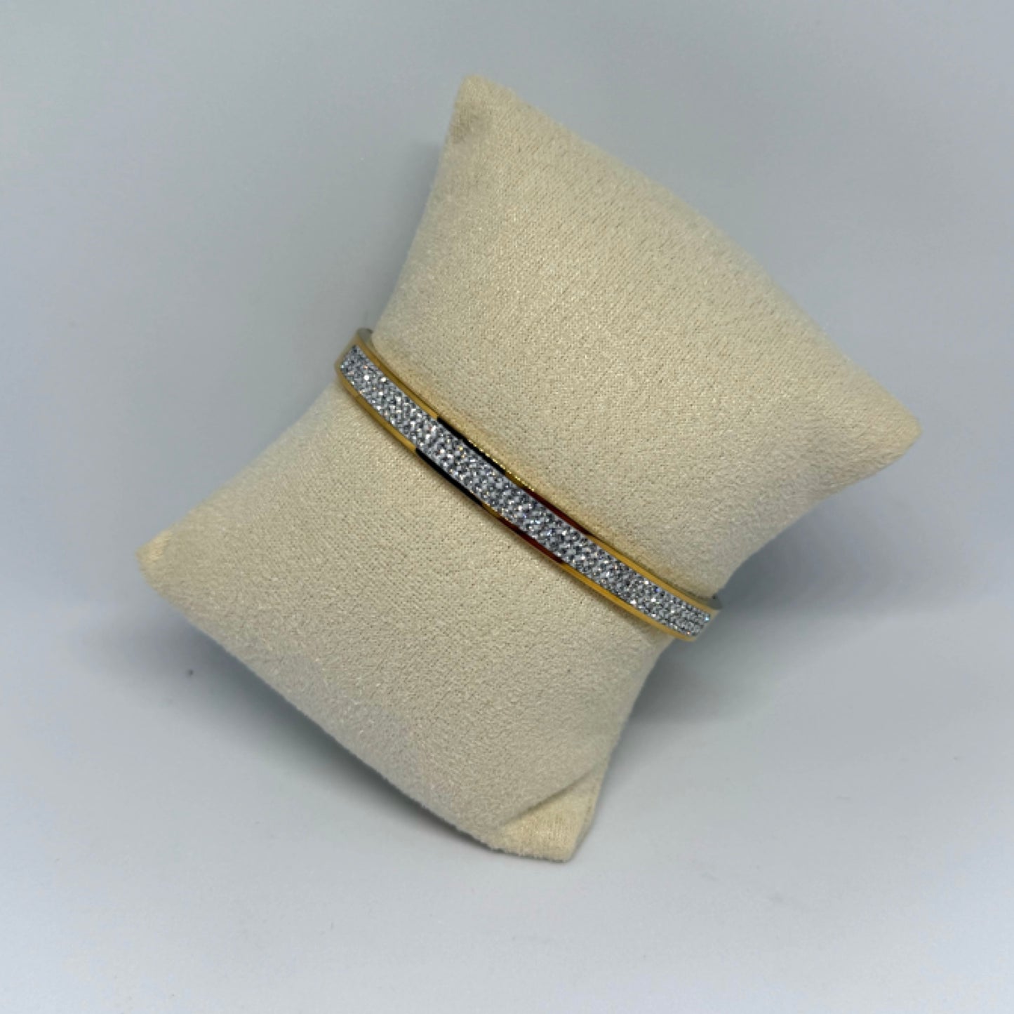 Triple row diamond covered bangle