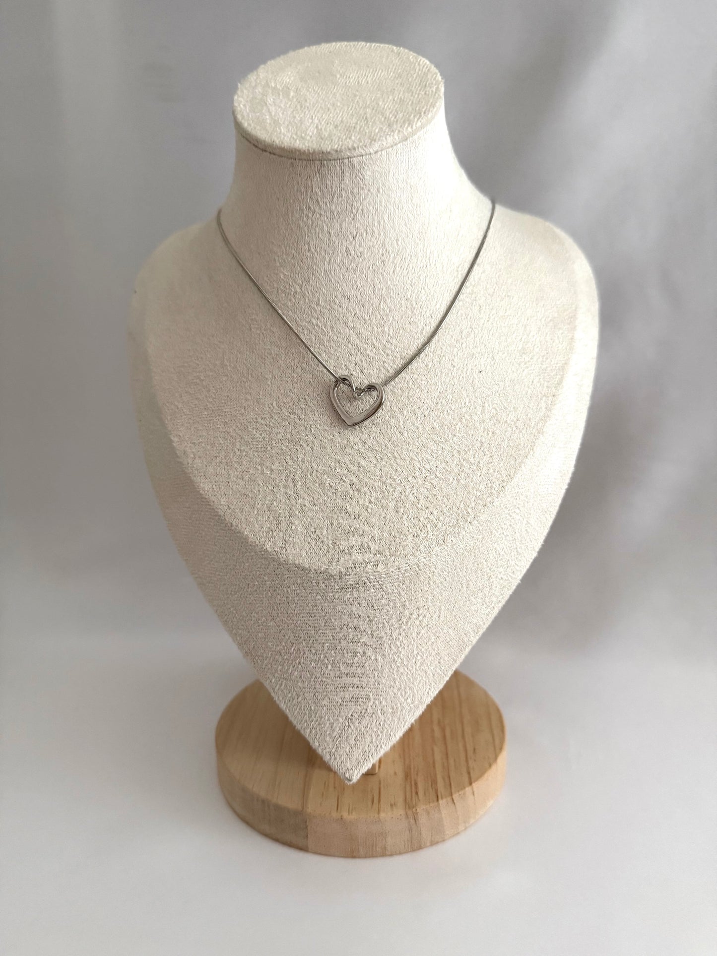 Love linked snake necklace silver