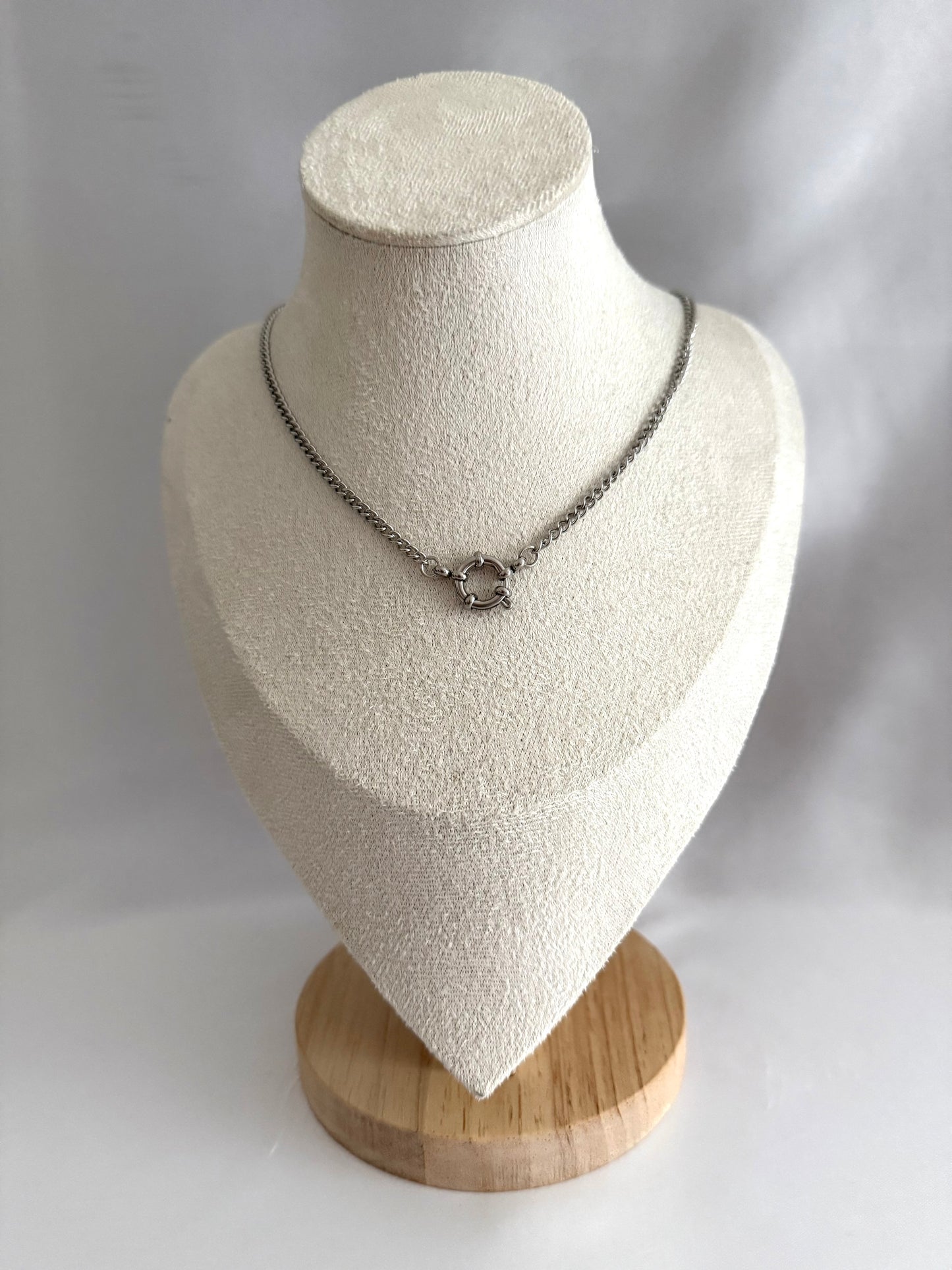 O ring thick necklace silver