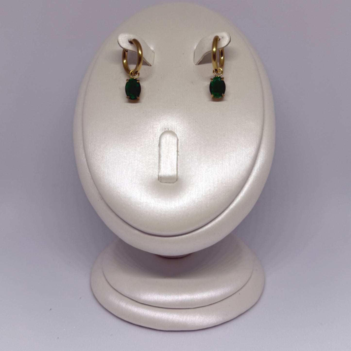 Emerald drop earrings silver