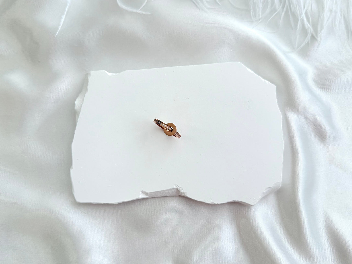 Roman numeral diamonte ring