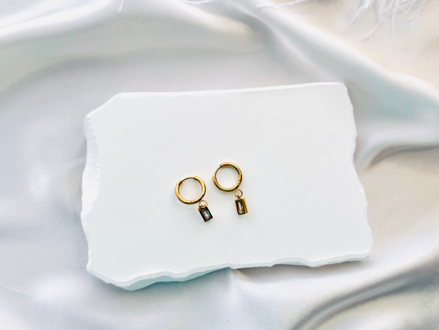 Mirror drop earrings