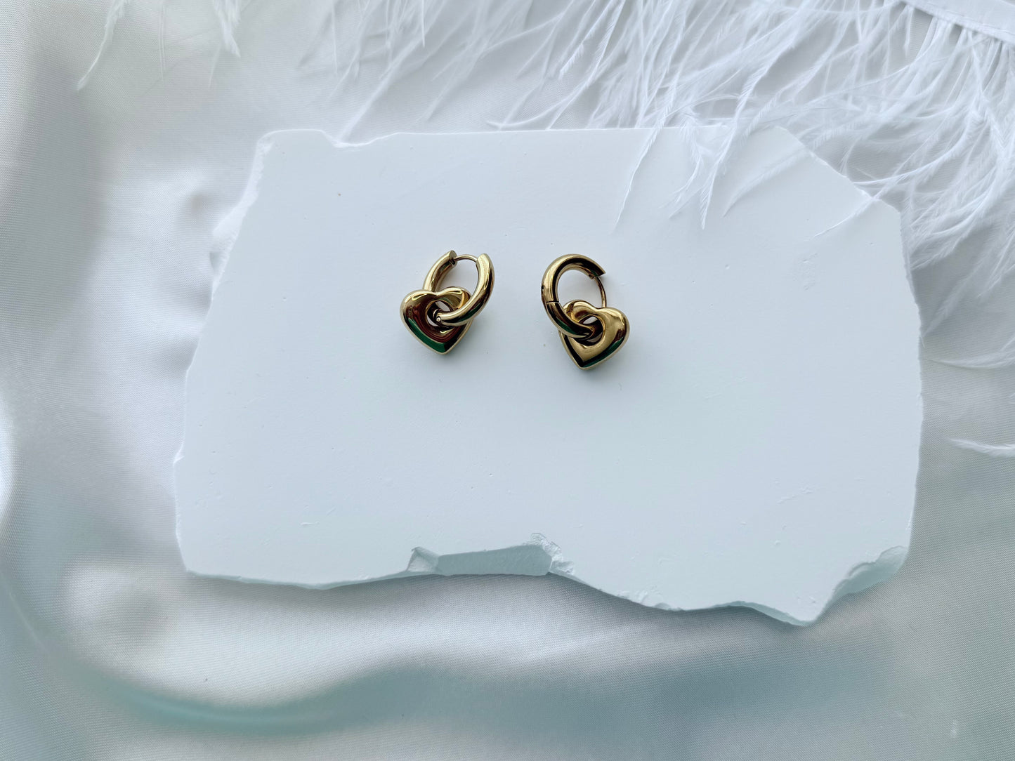 Chunky puffy heart earrings