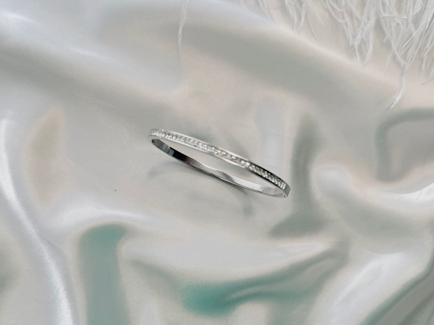 Diamonte Silver Bangle