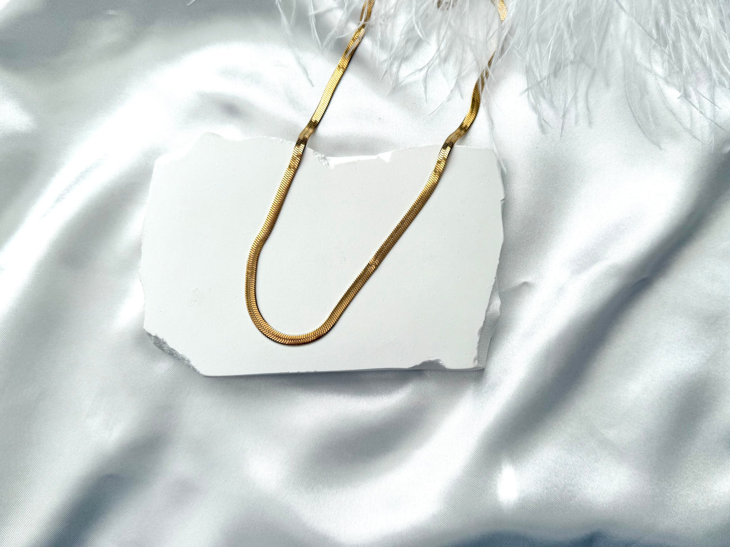 Snake 0.4cm necklace-gold