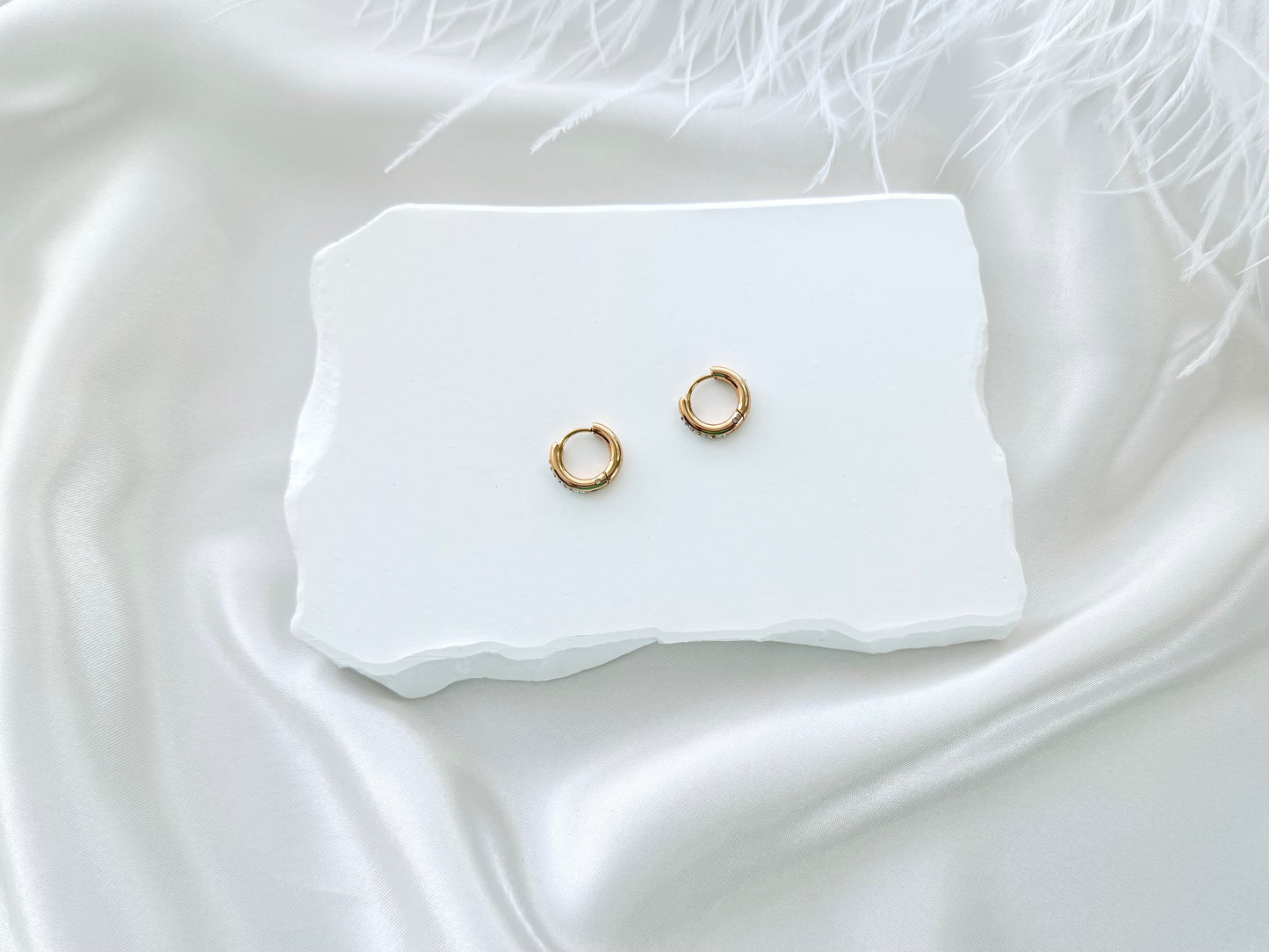 Mini Diamonte huggie earrings