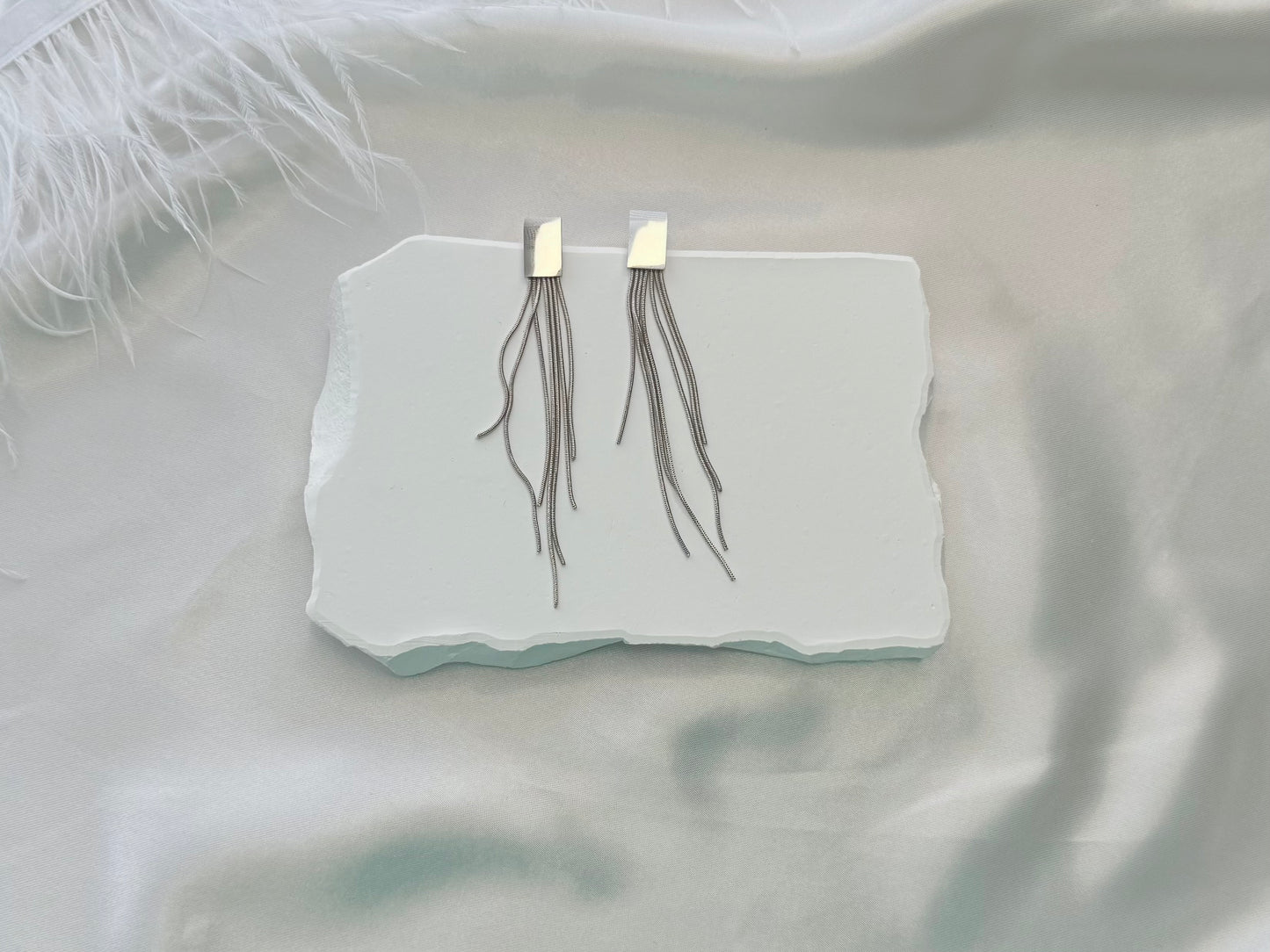 Tassel earrings -Silver