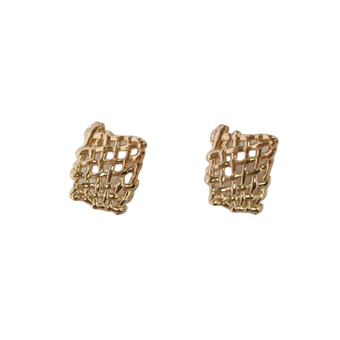 Mini mesh stud earrings gold