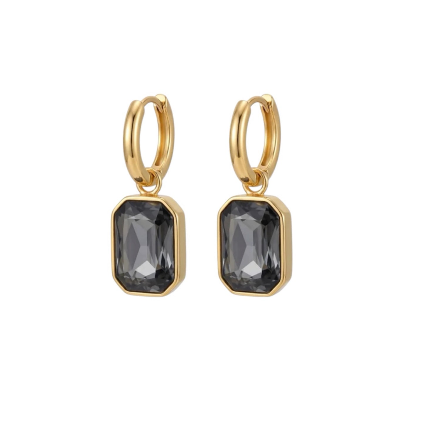 Black chunky drop earrings