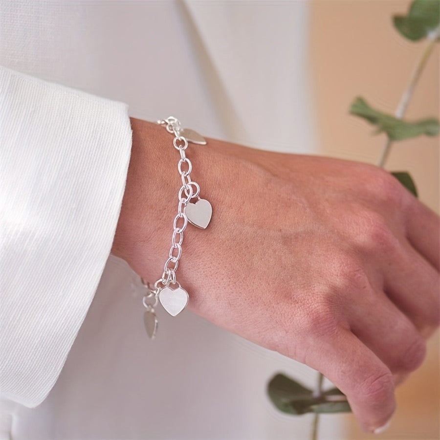 Multi hearts bracelet silver