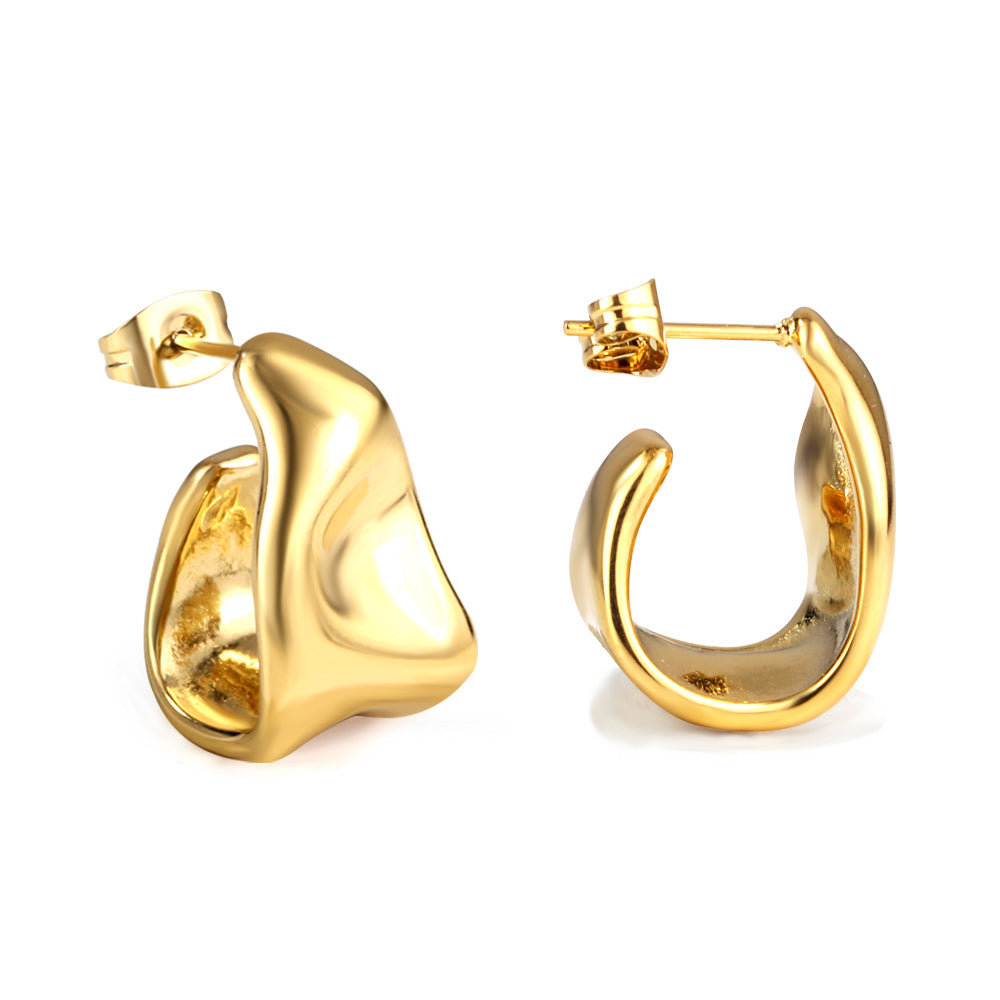 Chunky irregular stud earrings