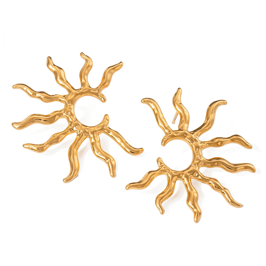 Sun statement stud earrings