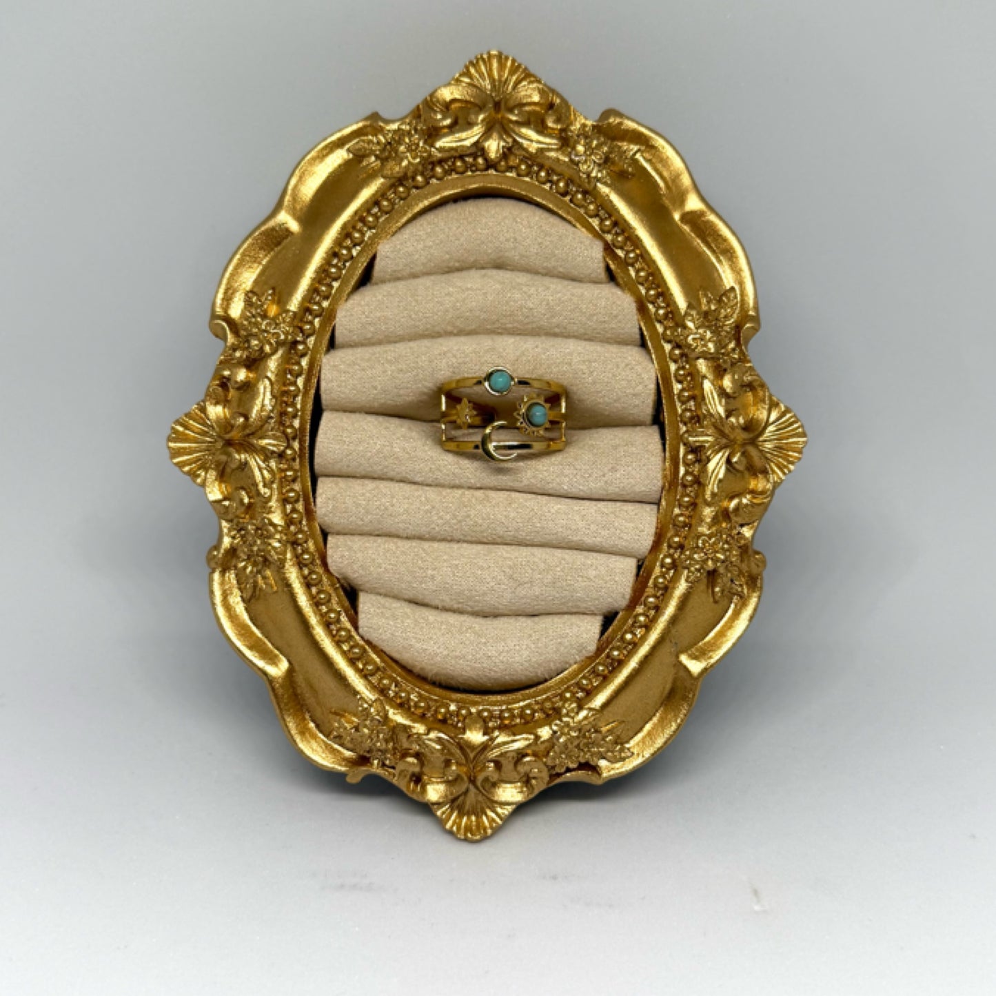 Turquoise Sun & moon ring
