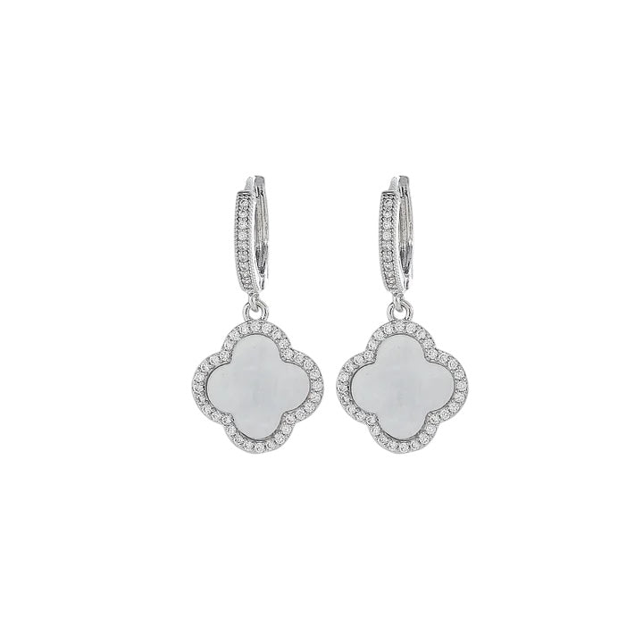 Clover drop earrings silver