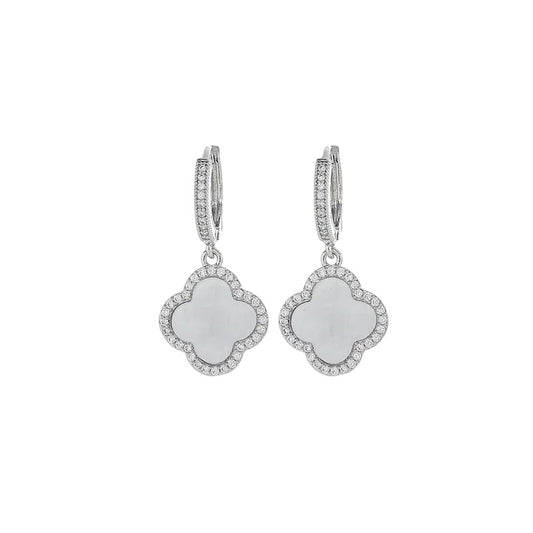 Clover drop earrings silver