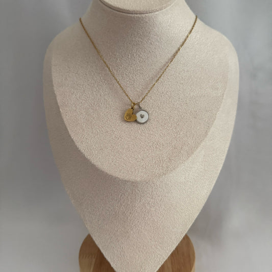 Love mixed metal charm necklace