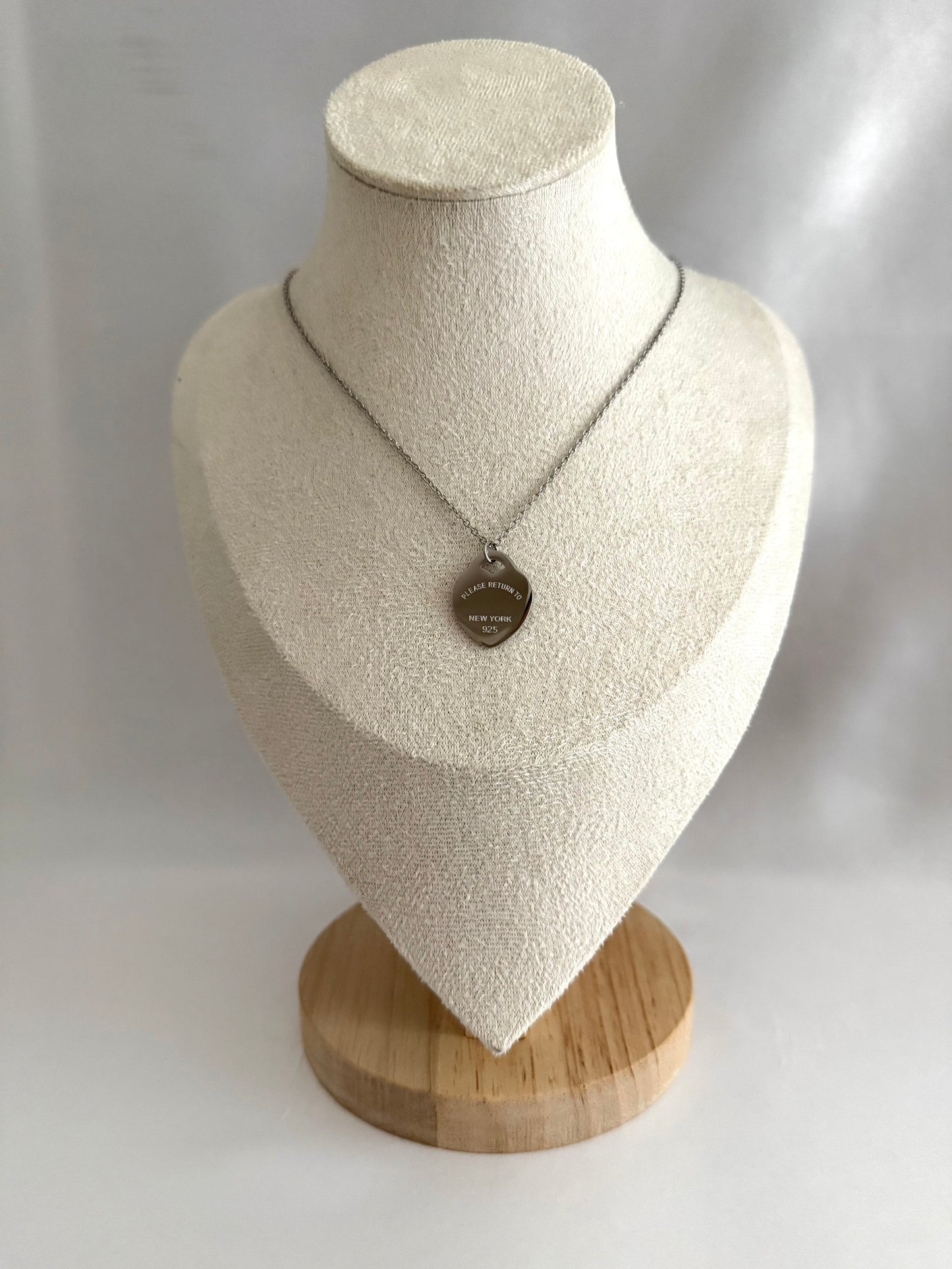 Large heart necklace Silver