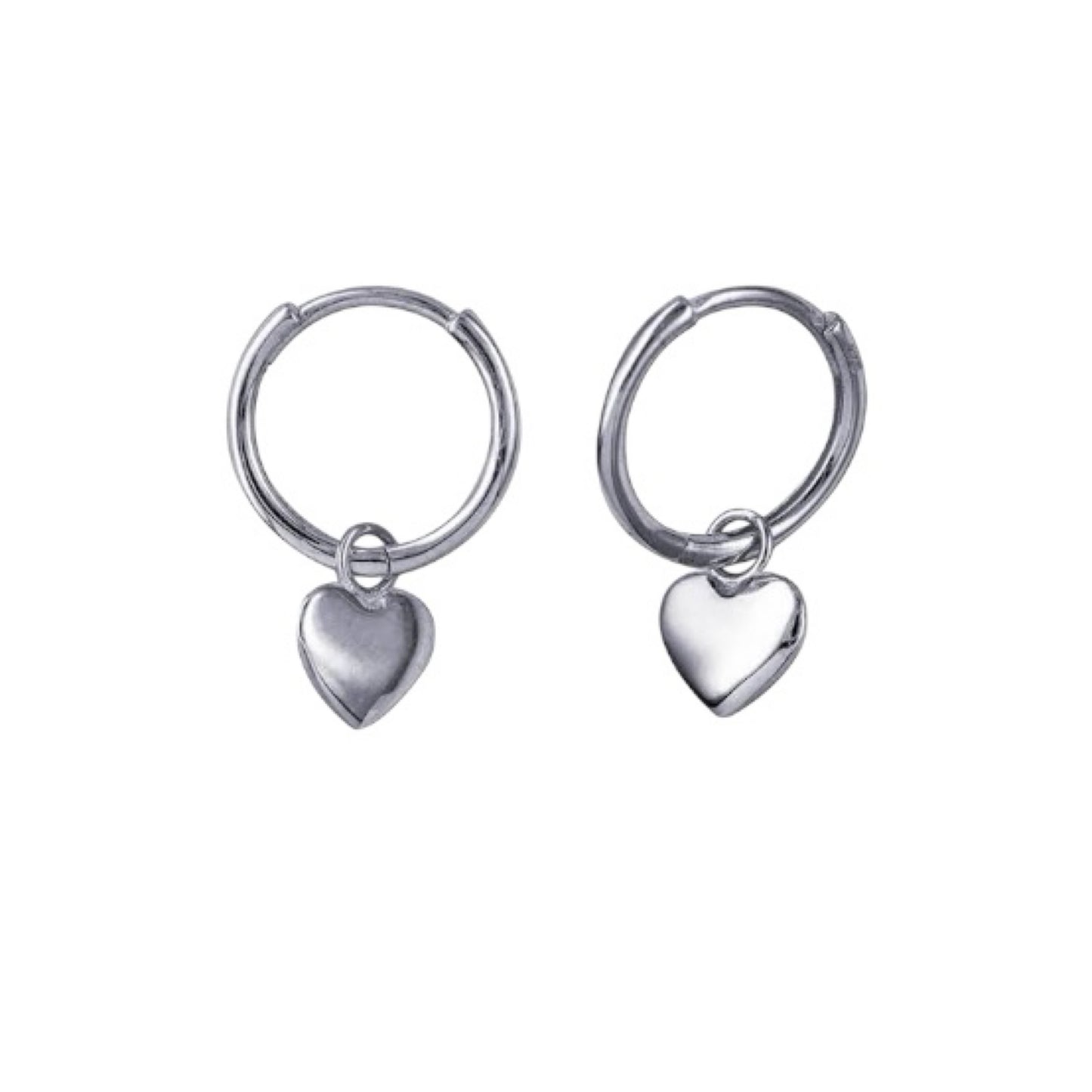 Mini heart earrings silver